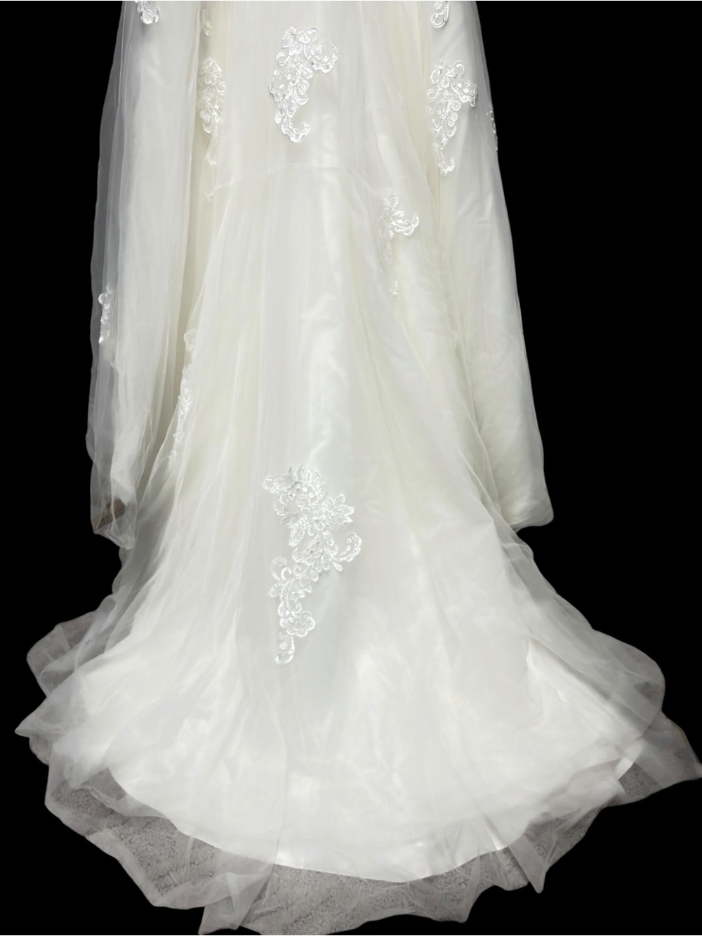Camille La Vie Ivory Strapless Mermaid Lace Beaded Wedding Dress Gown Size 10 - Picture 5 of 13